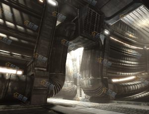 科技密室走廊场景工程模型