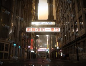 霓虹老街区场景工程模型