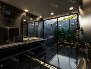 奢华宽敞浴室工程源文件