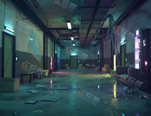 凌乱的室内走廊工程源文件