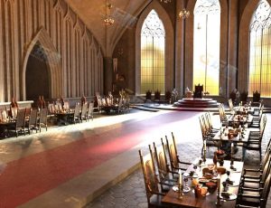 中世纪皇室聚会厅场景工程模型