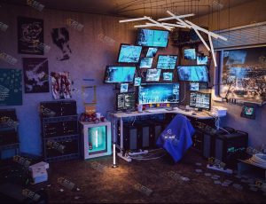 黑客卧室场景工程模型