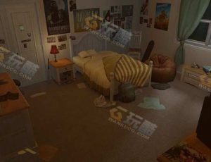 凌乱的卧室Blender工程源文件