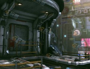 赛博朋克港口Blender工程模型