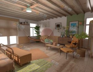 热带卧室Blender场景模型