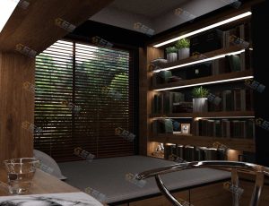 时尚木板装修书房Blender工程源文件