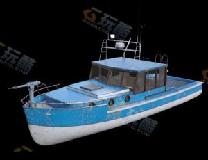 老旧生锈快艇Blender模型