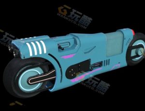 赛博朋克科幻摩托车Blender模型