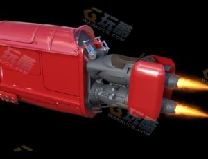 超级科幻火箭摩托车Blender模型