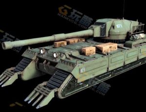 超级装甲坦克车Blender模型