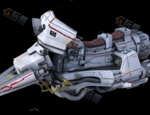 赛博科幻飞行机车Blender模型