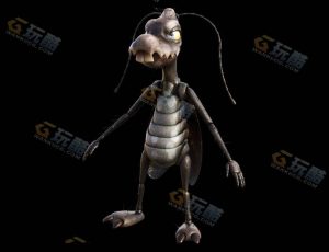 瘦子卡通蟑螂Blender模型