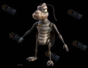 健硕卡通蟑螂Blender模型