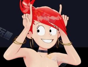 红发卡通少女模型