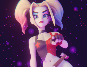 可爱风格化小丑女模型