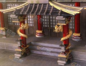 中国神龙大门场景工程模型