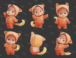 可爱卡通小人模型