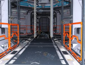 科幻长走廊工程模型