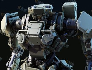 科幻概念机器机甲模型