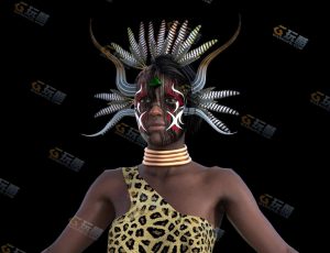 非洲部落妇女模型