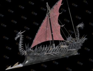 中世纪龙船模型