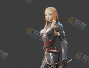 中世纪女精灵武士模型