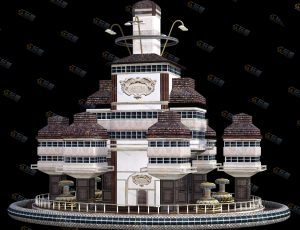 蒸汽朋克飞行屋模型