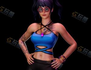 双马尾风格化女孩模型