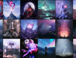 Blender三维辅助二维唯美插画制作视频教程