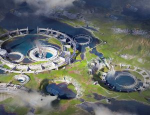 Blender三维辅助二维创建概念城市大场景