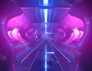 科技科幻霓虹走廊场景工程模型