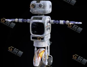 破旧服务机器人模型