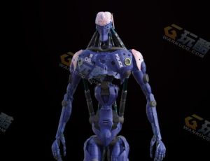 深蓝色科幻机器人模型