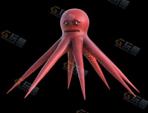 卡通鱿鱼模型
