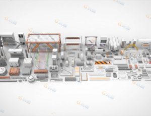 科幻建筑元素道具Blender资产库