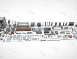 科幻建筑元素Blender资产库