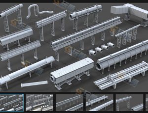 工业管道Blender资产库