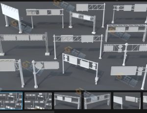 道路广告牌Blender资产库