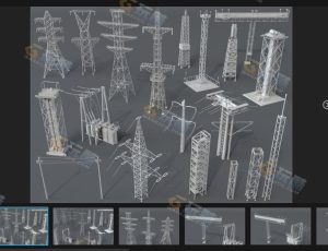 高压电塔Blender资产库
