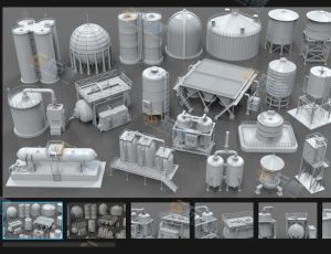 工业储罐道具Blender资产库