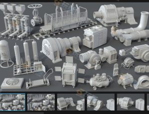 科幻工厂组件5 Blender资产库