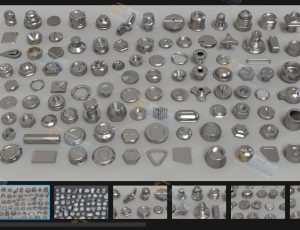 螺栓旋钮Blender资产库