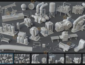 科幻工厂组件8 Blender资产库