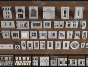 建筑立面3 Blender资产库