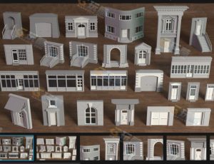 建筑立面5 Blender资产库