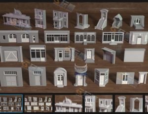 建筑立面7 Blender资产库