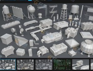 建筑屋顶Blender资产库