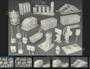科幻工厂组件4 Blender资产库