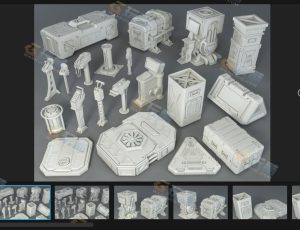 科幻工厂组件Blender资产库