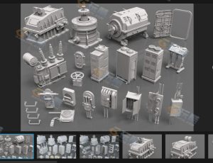 科幻工厂组件2 Blender资产库